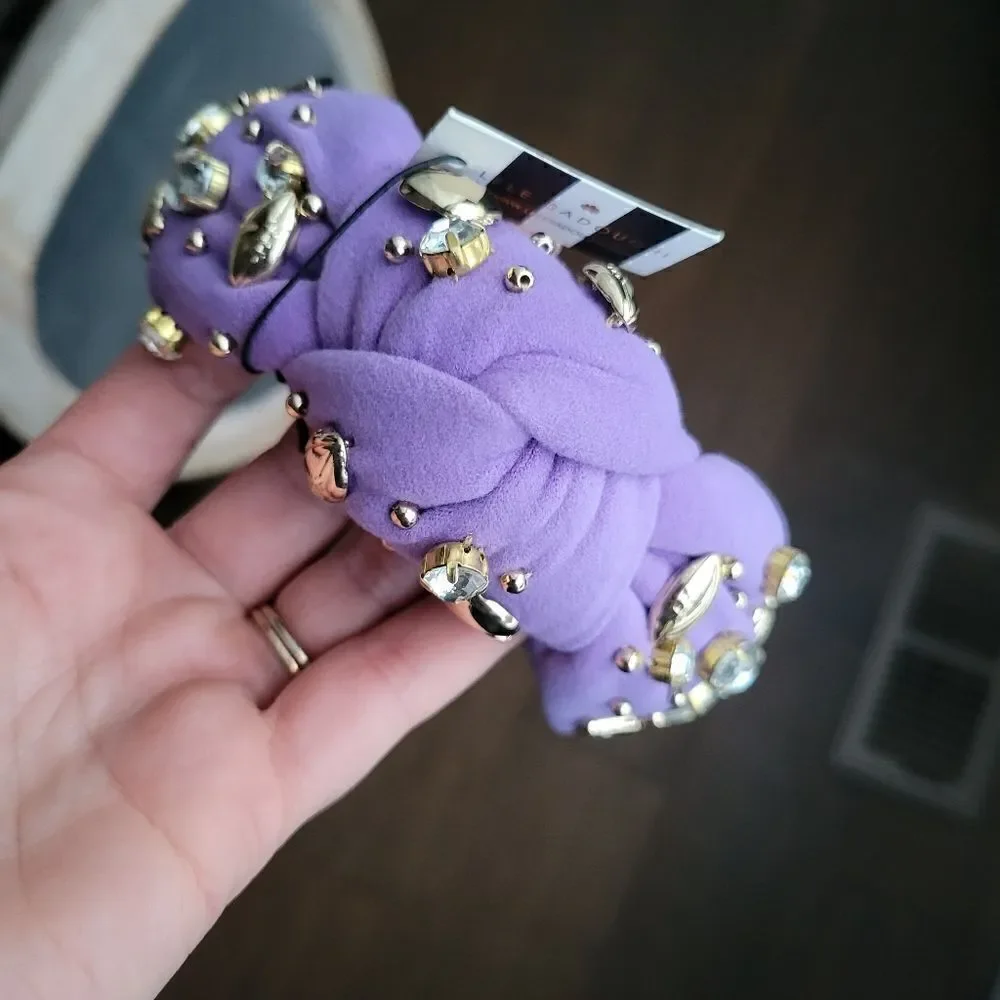 NEW Lele Sadoughi Football Rhinestone Knot Headband superball